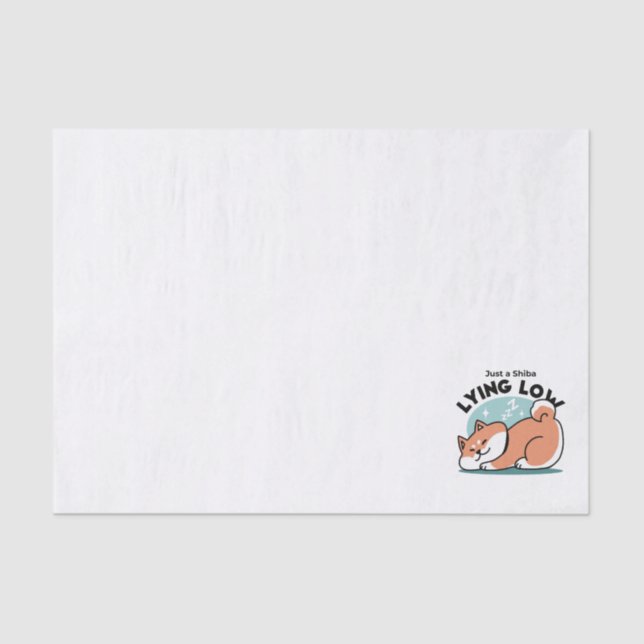 Papier Mousseline Shiba Inu Art : Juste un Shiba Lying Low (Recto)