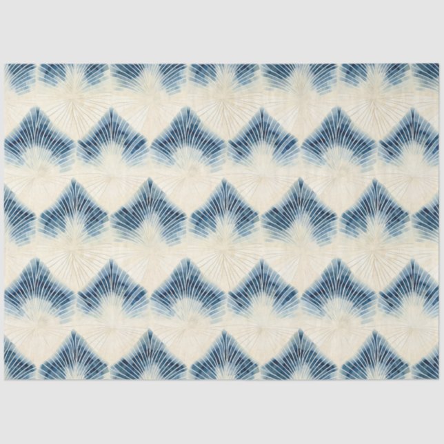 Papier Mousseline Shibori Blue Japanese Textile Art No 1 (Recto)