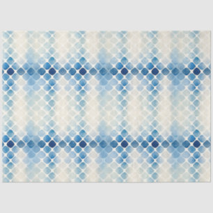 Papier Mousseline Shibori Blue Japanese Textile Art No 12