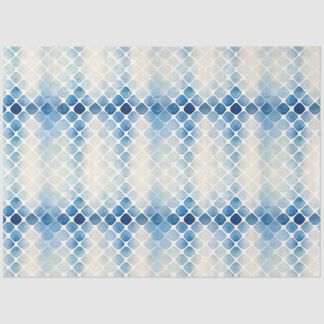 Papier Mousseline Shibori Blue Japanese Textile Art No 12 (Recto)