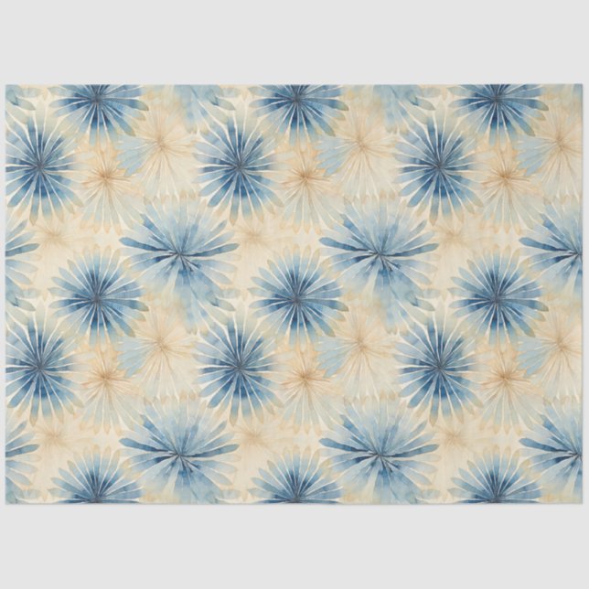 Papier Mousseline Shibori Blue Japanese Textile Art No 15 (Recto)