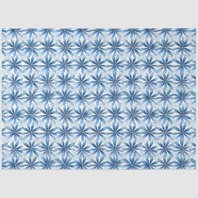 Papier Mousseline Shibori Blue Japanese Textile Art No 17 (Recto)