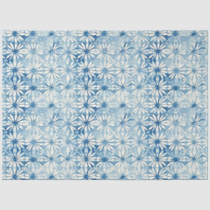 Papier Mousseline Shibori Blue Japanese Textile Art No 3
