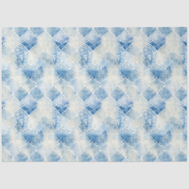 Papier Mousseline Shibori Blue Japanese Textile Art No 6 (Recto)