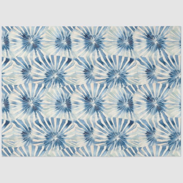Papier Mousseline Shibori Blue Japanese Textile Art No 9 (Recto)