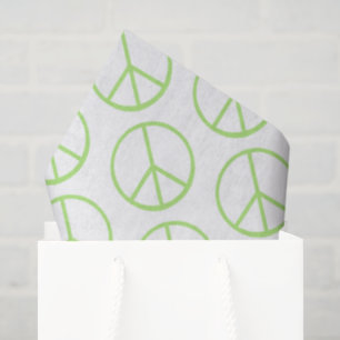 Papier Mousseline Signe de paix du monde vert symbole d'amour groovy