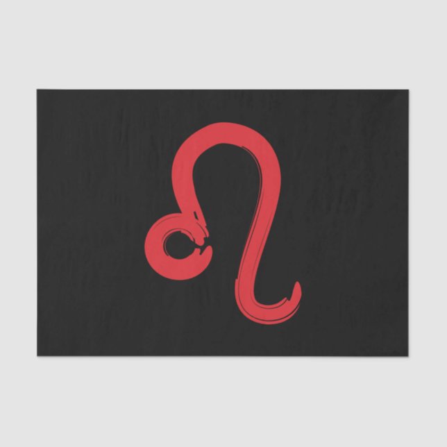 Papier Mousseline Signe du zodiaque LEO rouge Juillet Août Astrologi (Recto)