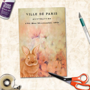 Papier Mousseline SIGNE vintage Paris Fleurs Papillons Mignonne Lapi