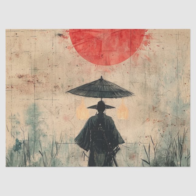 Papier Mousseline Silent Samurai Forêt Cramoisie (2) (Recto)