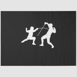 Papier Mousseline Silhouette American Fencing Fencer Swordsman Comba