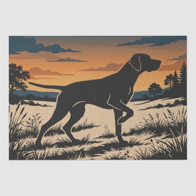 Papier Mousseline Silhouette de chien d'oiseau (Recto)