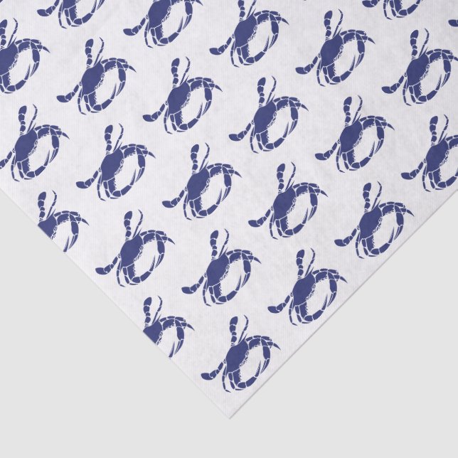 Papier Mousseline Silhouette de crabe #1 Dessin bleu (Détail)