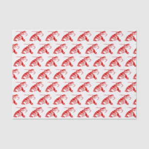 Papier Mousseline Silhouette de homard no 1 en rouge