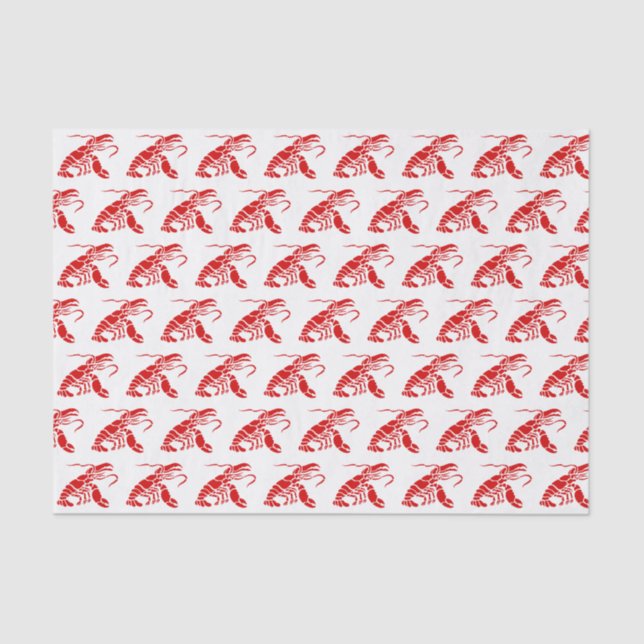Papier Mousseline Silhouette de homard no 1 en rouge (Recto)