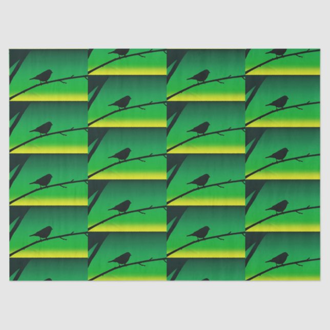 Papier Mousseline Silhouette Du Bruant Sur Le Limonène (Recto)