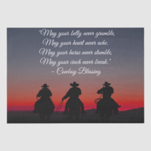 Papier Mousseline Silhouette du Cheval de Bienheureux Cowboy