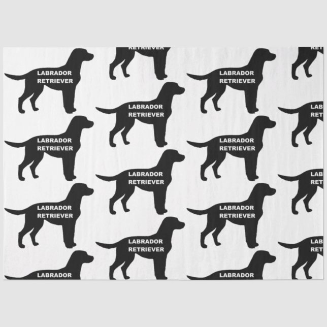 Papier Mousseline silhouette du nom du labrador (Recto)