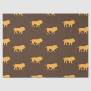 Papier Mousseline Silhouette Lion sur brune