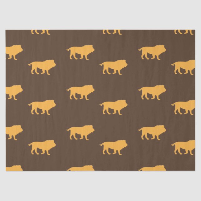 Papier Mousseline Silhouette Lion sur brune (Recto)