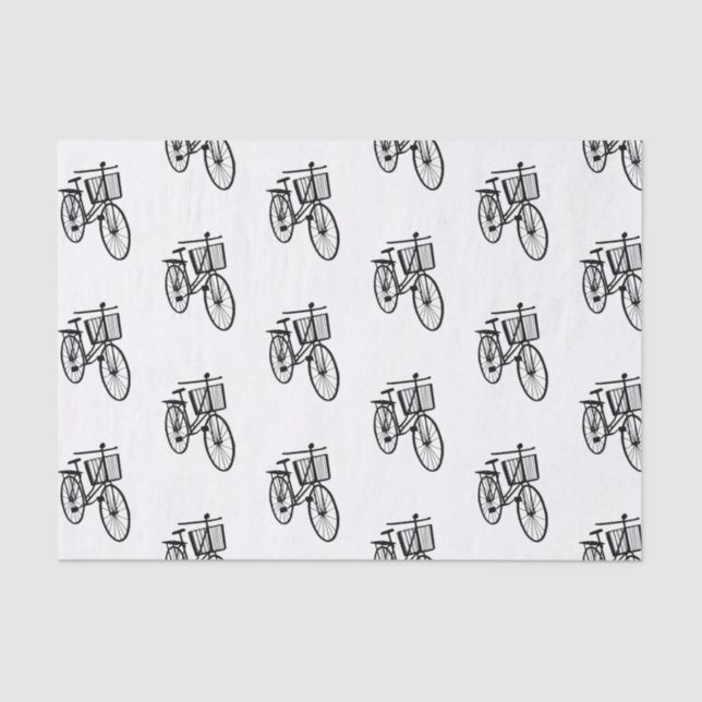 Papier Mousseline Silhouette noire de bicyclette (Recto)