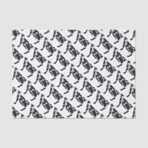 Papier Mousseline Silhouette noire et blanche de vache