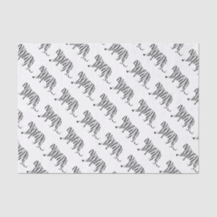 Papier Mousseline Silhouette Tiger noir et blanc
