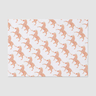 Papier Mousseline Silhouette Zèbre orange et blanc