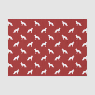 Papier Mousseline Silhouettes de Berger Allemand sur fond rouge