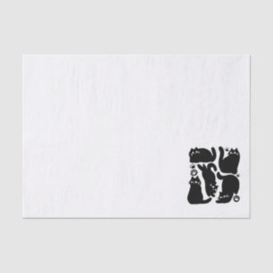 Papier Mousseline Silhouettes de chat noir - Design Feline mignon