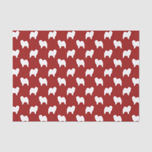 Papier Mousseline Silhouettes de Chow Chow rugueux motif rouge