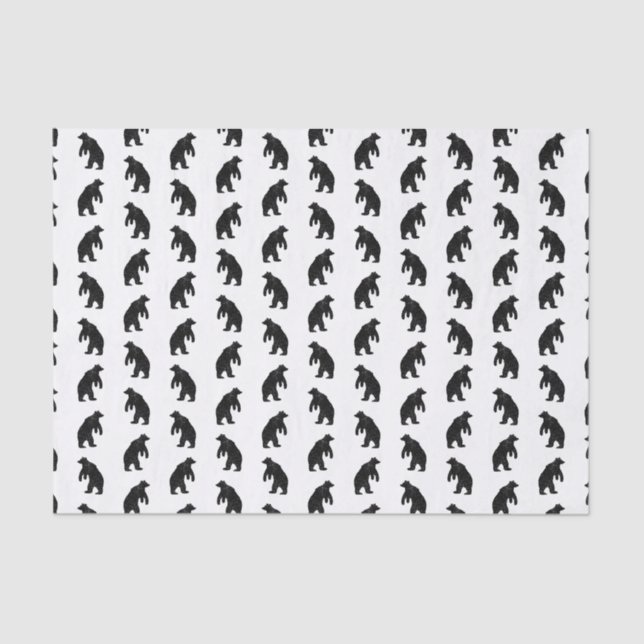Papier Mousseline Silhouettes d'ours rustiques COULEUR ARRIÈRE - PLA (Recto)