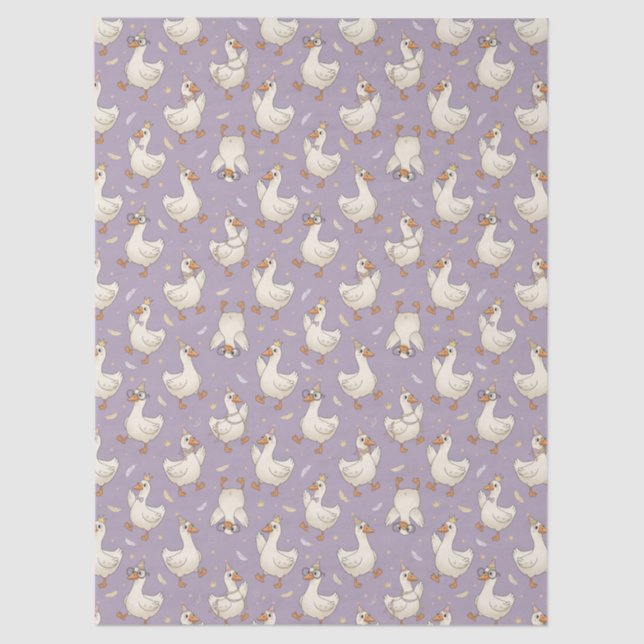 Papier Mousseline Silly Goose Party Cartoon Geese with Confetti (Recto)