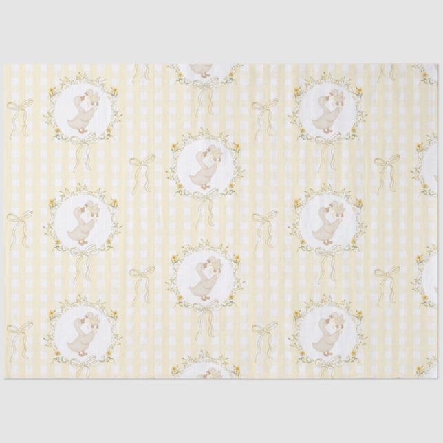 Papier Mousseline Silly Goose Yellow Gingham wildflower Baby Shower (Recto)
