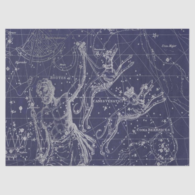 Papier Mousseline Silver Galaxy Star Map Series Design 8 (Recto)