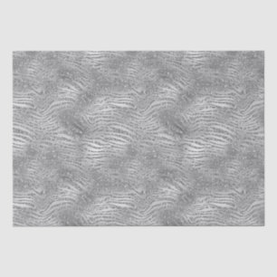 Papier Mousseline Silver Glitz Zebra Print