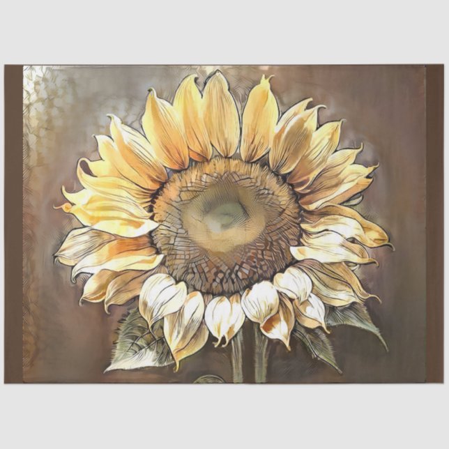 Papier Mousseline Simple Art moderne Sun Sunflower Collection (Recto)