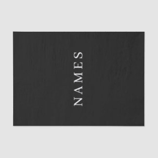 Papier Mousseline Simple Black Custom Ajouter votre nom Élégant
