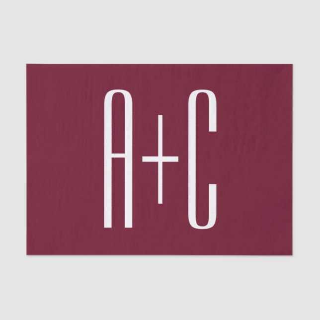 Papier Mousseline Simple Couples | White & Burgundy (Recto)