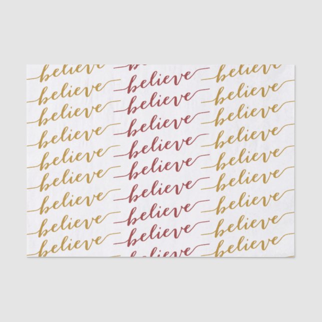 PAPIER MOUSSELINE SIMPLE CROYEZ L'OR ROUGE DE SALUTATION DES (Recto)