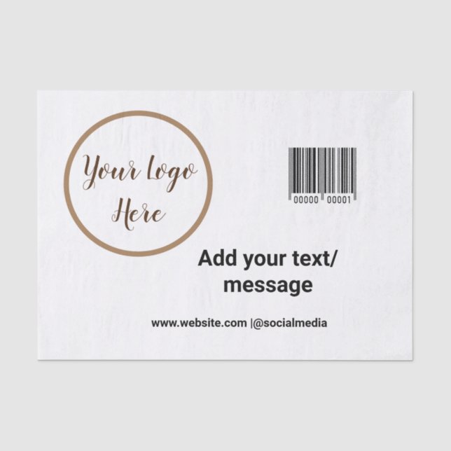 Papier Mousseline simple custom barcode add your text website QR  Sq (Recto)