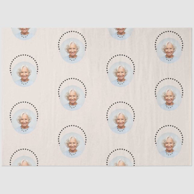 Papier Mousseline Simple Funky Chic Editable Round Photo Polka Point (Recto)