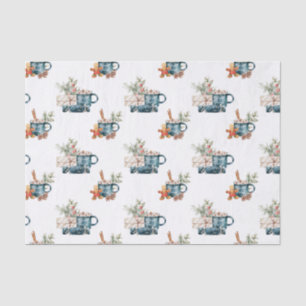 Papier Mousseline Simple hiver bleu esthétique Aquarelle Noël