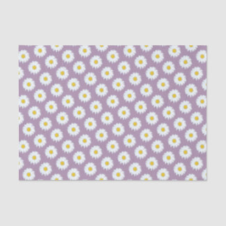 Papier Mousseline Simple marguerite blanche sur Motif violet