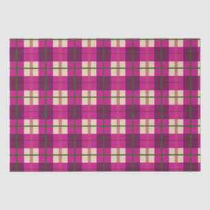Papier Mousseline Simple Noël Plaid Pink Purple À damiers