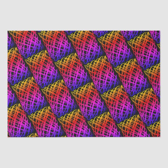 Papier Mousseline Simple Scribble | Half Drop | Arrière - plan noir  (Recto)