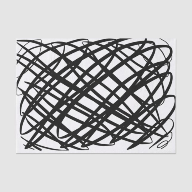 Papier Mousseline Simple Scribble | Noir | (Recto)