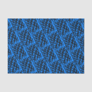 Papier Mousseline Simple Scribble   Noir   Angled   Bleu  