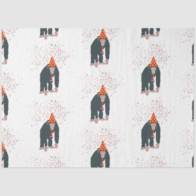 Papier Mousseline Singe Chimpanzé Fête Animaux Fête Fête (Recto)