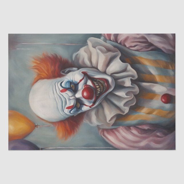 Papier Mousseline Sinister Grin : Découpage clown effrayant (Recto)