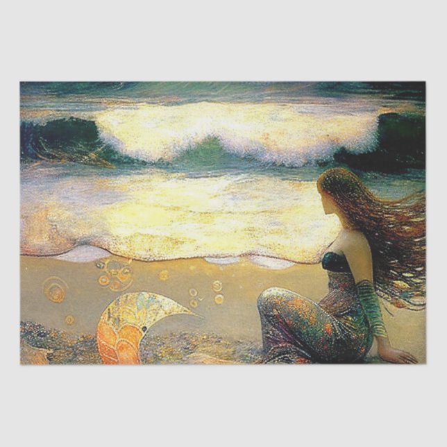 Papier Mousseline Sirène et Golden Sea Sprites (Recto)